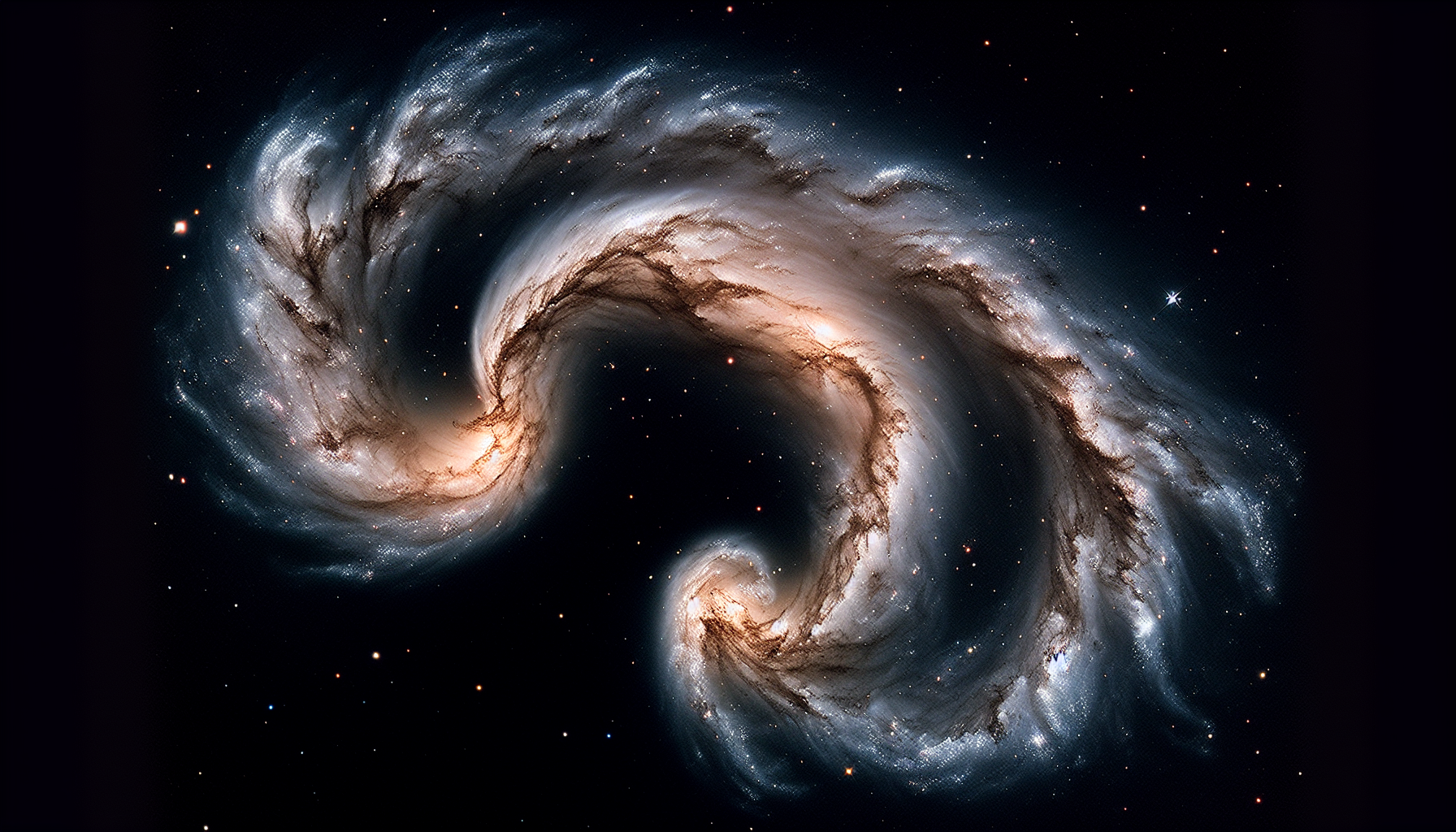 A galaxy forming the horns of a goat.