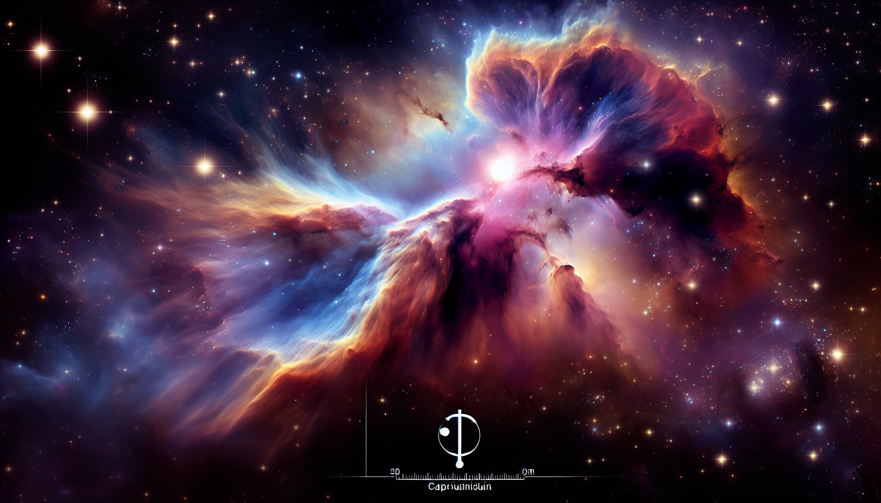 A nebula forming the symbol of Saturn’s discipline and Capricorn’s strength.