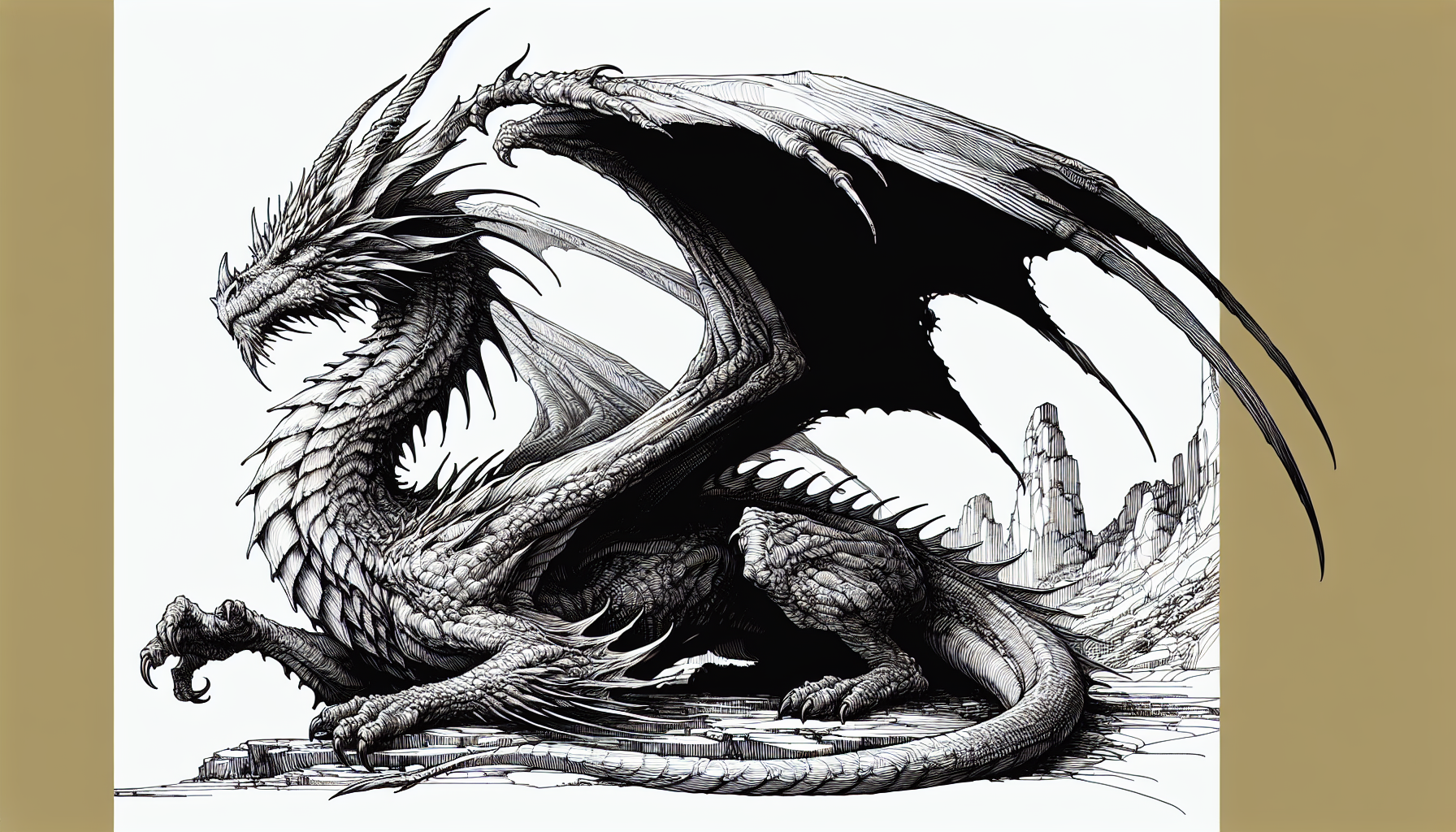 Line drawing dragon
