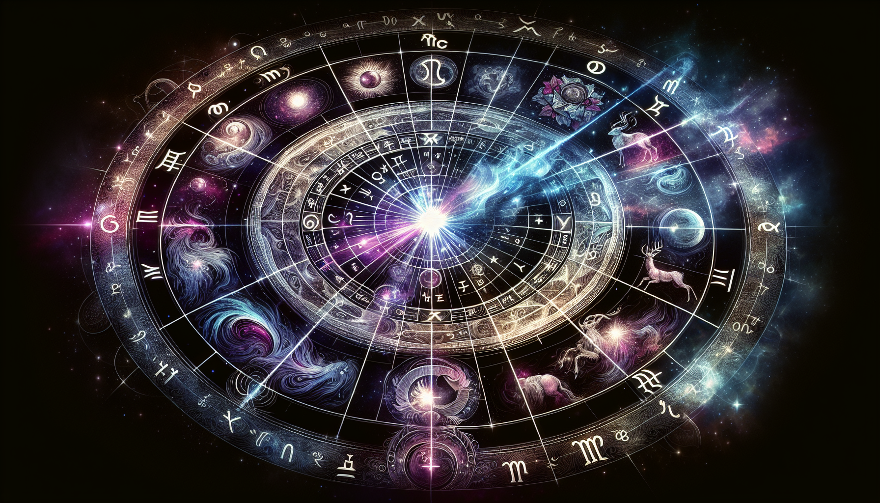 Astrological chart focused on Capricorn section with celestial glow