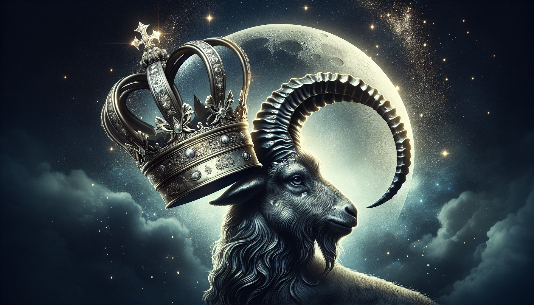 Cracked crown repaired with silver over Capricorn’s head