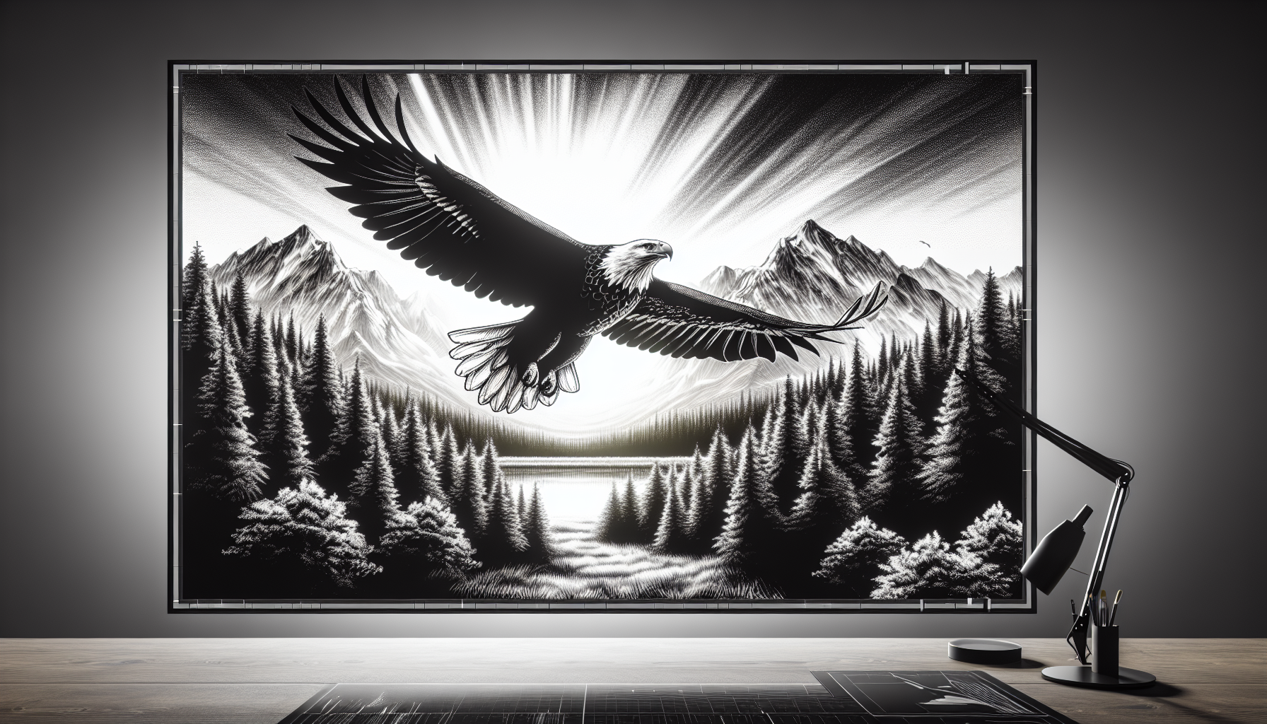 eagle flying over the trees
