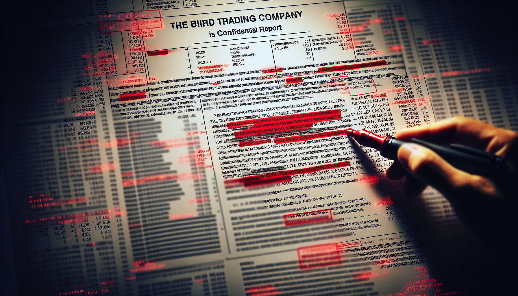 A close-up shot of a leaked financial document with a blurred Veritas Research Report in the background. The main sentence is clearly highlighted with a red marker:
‘Kingfisher is on the verge of bankruptcy.’
Add a semi-transparent white text box over the paper with a subtle glow. Include a small red ‘CONFIDENTIAL REPORT’ stamp in the top-right corner. Use dramatic lighting with shadows to make it look authentic and serious, like an exposed financial truth. No faces, just documents, highlights, and textures.