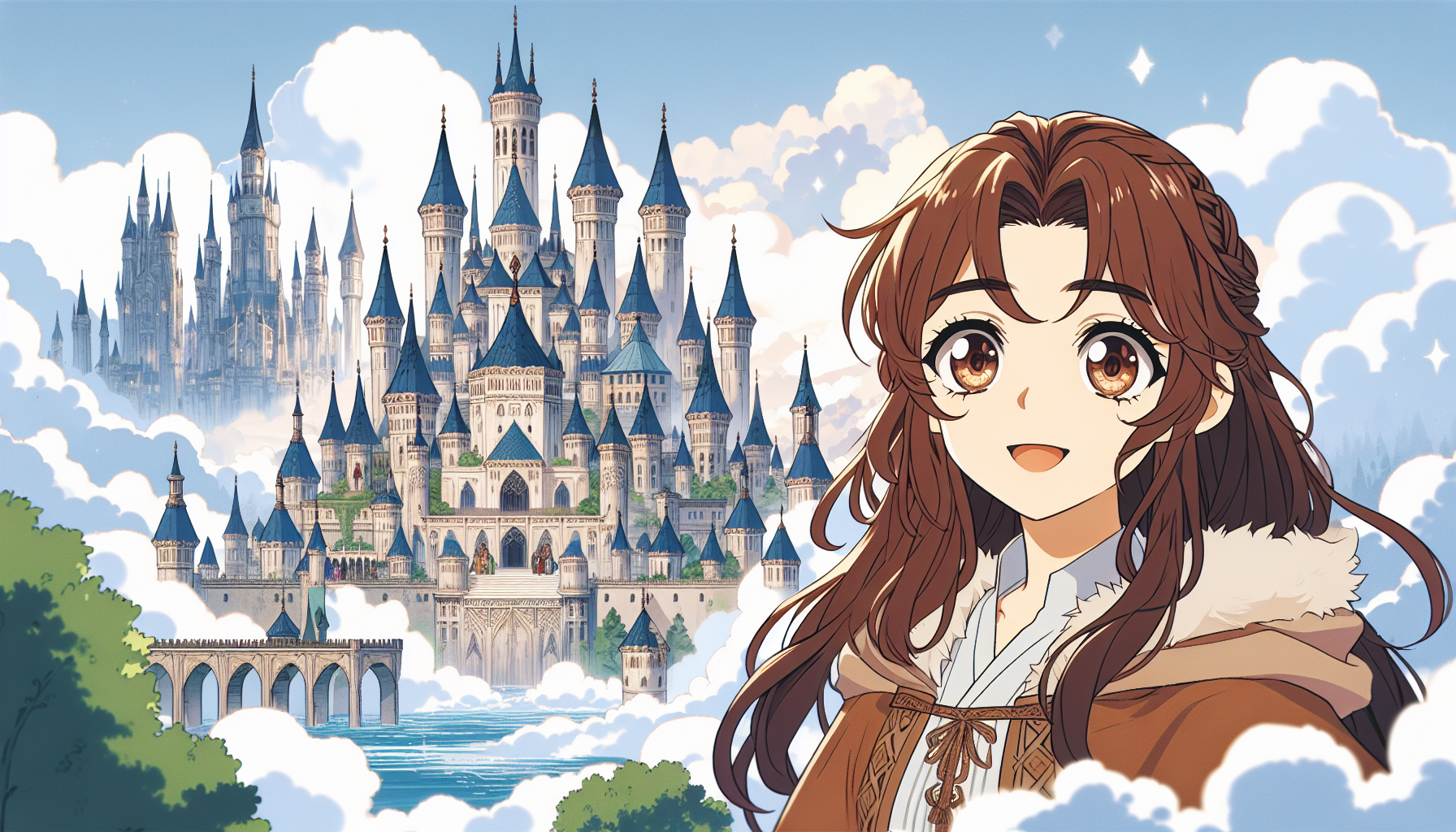 , in a beautiful kingdom where the tall castles almost touched the clouds, lived Princess Marwa. At just 7 years old, Marwa was not an ordinary princess, not at all.
She was very cute: long brown hair framed her funny face. Her bright eyes watched the world with a lot of curiosity