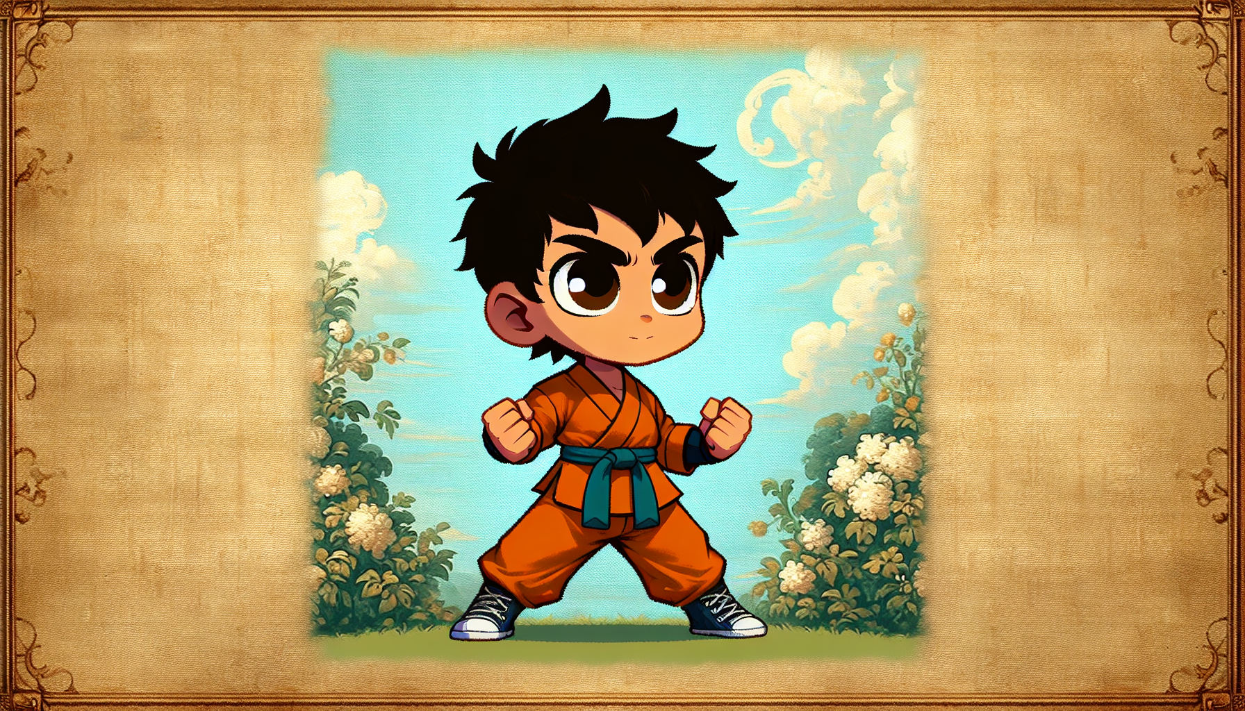Gohan Dragon Ball Z estilo caricatura