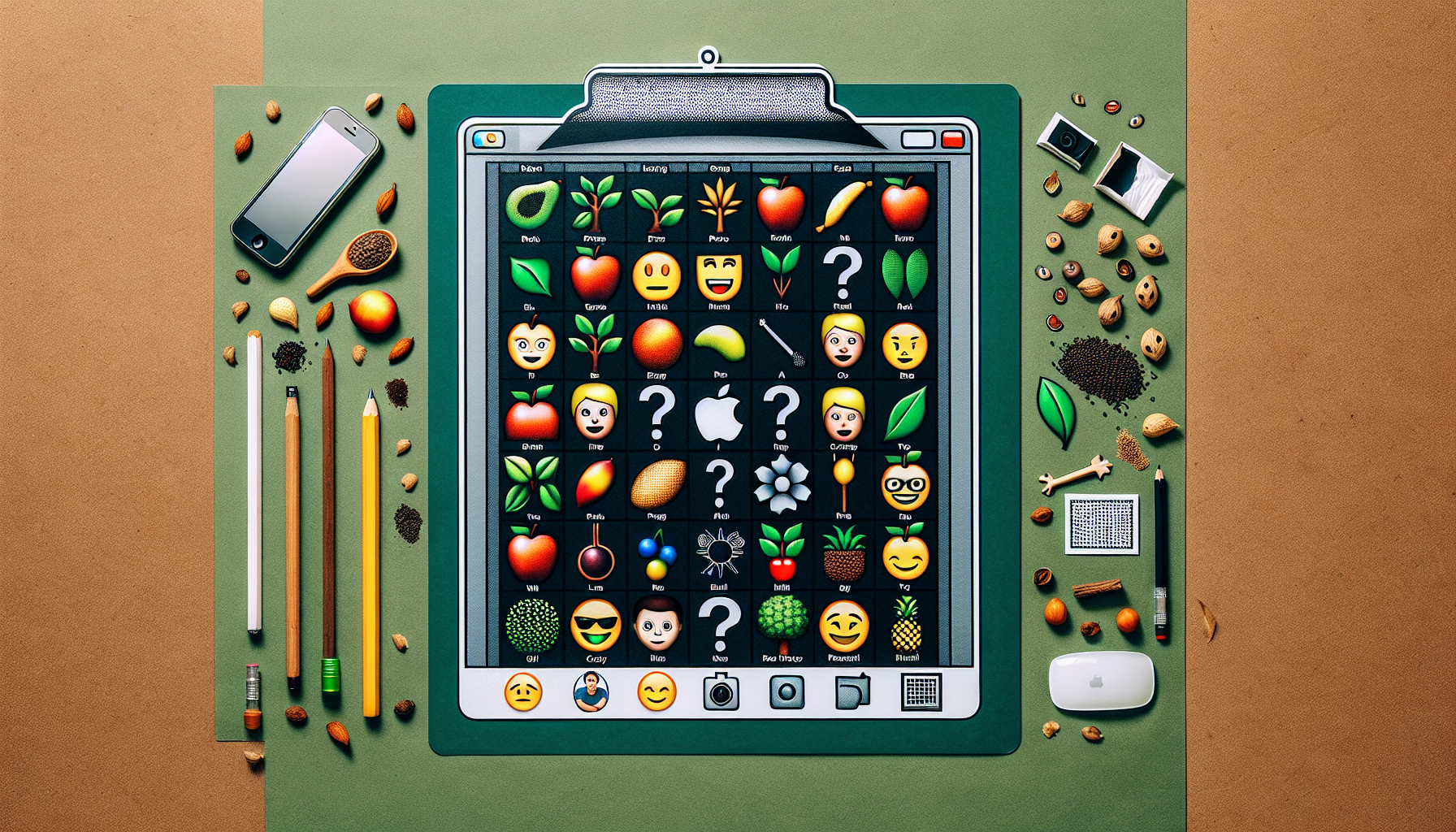 do you know these guess the word games that give you a photo and in that photo thay are hints and emojis and these and you have to guss the word with them.can you make one of those with the word being apple