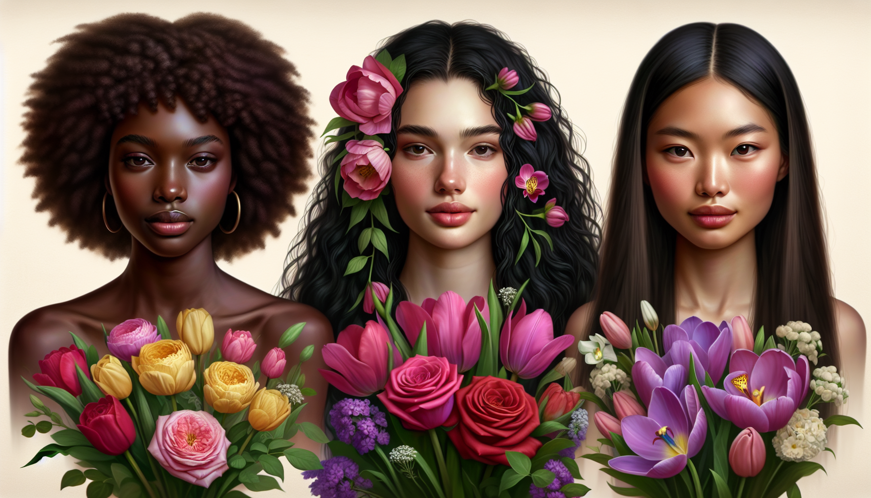 women with flowers
