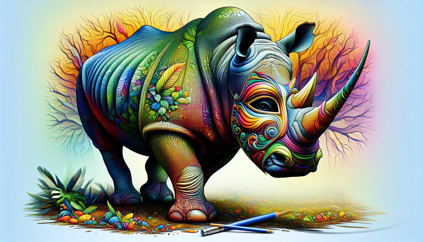 rhino wearing a mask