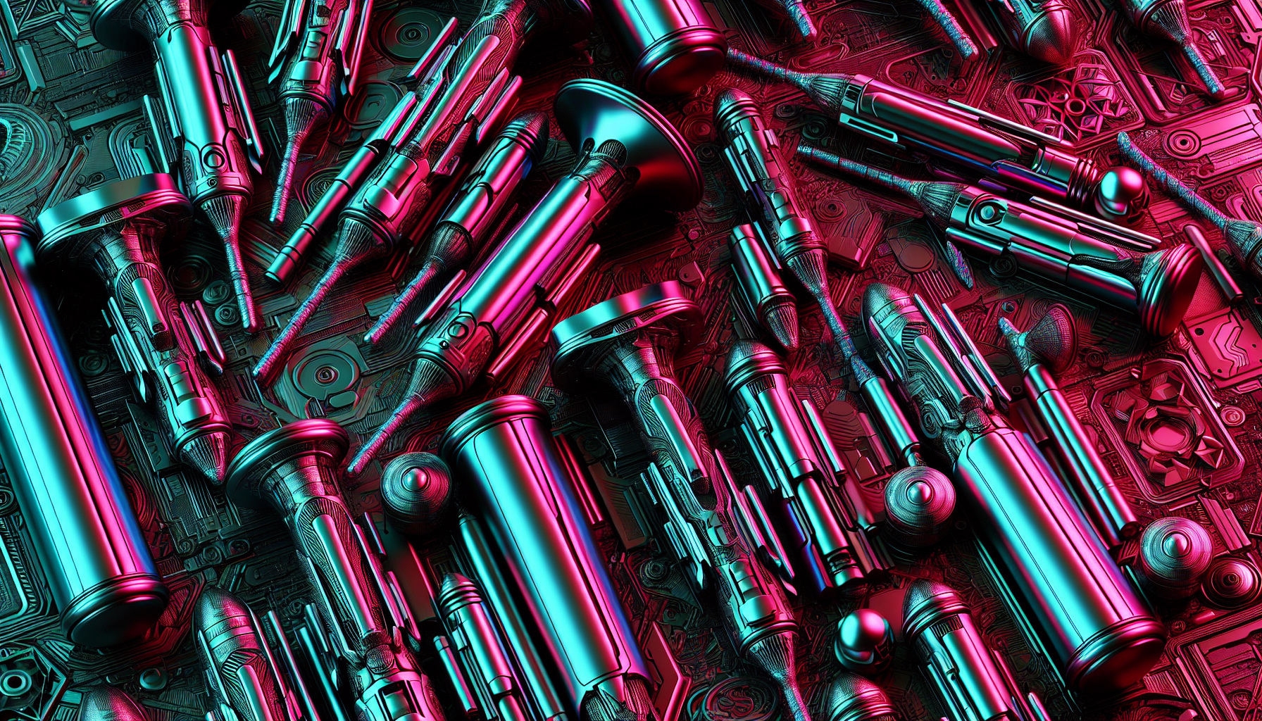 geometric pattern made of metal mechanical tampons