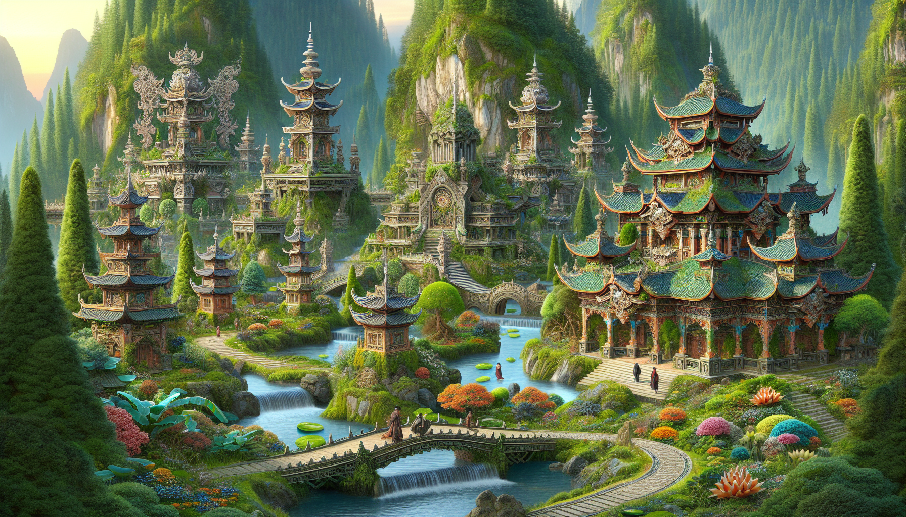 东方玄幻建筑群