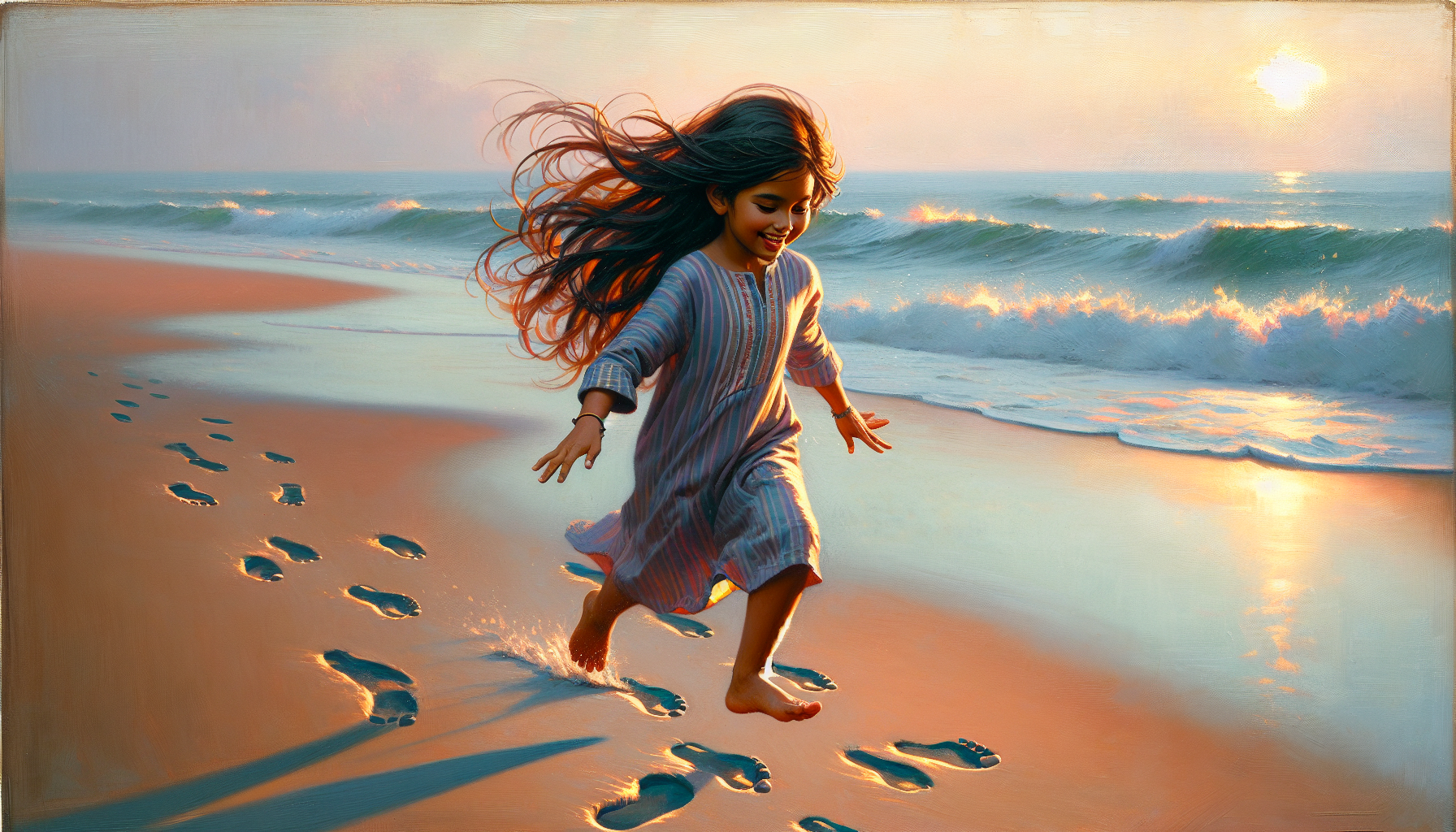 girl running on a beach