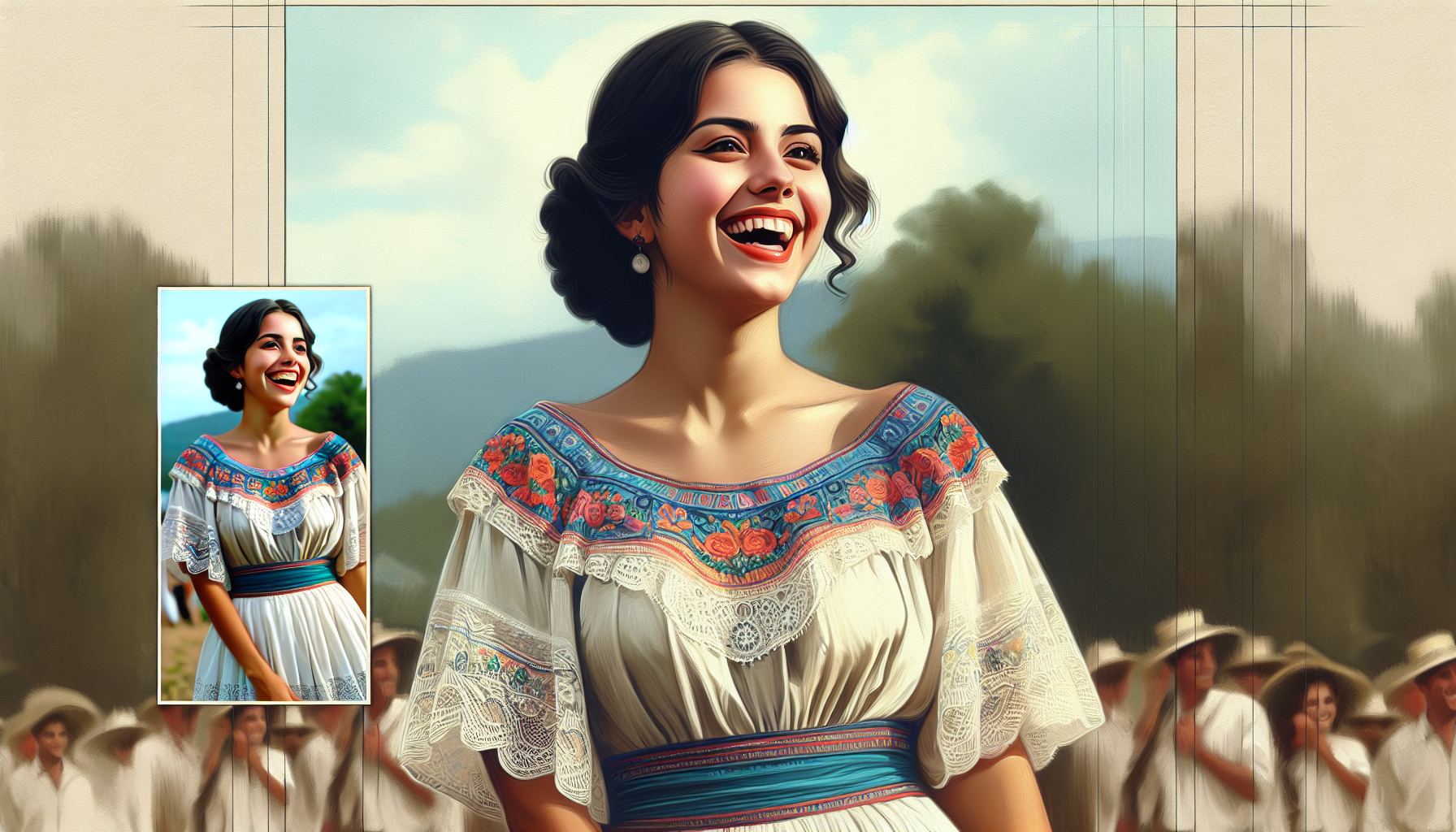 full body,a little mexican girl, standing up,smiling