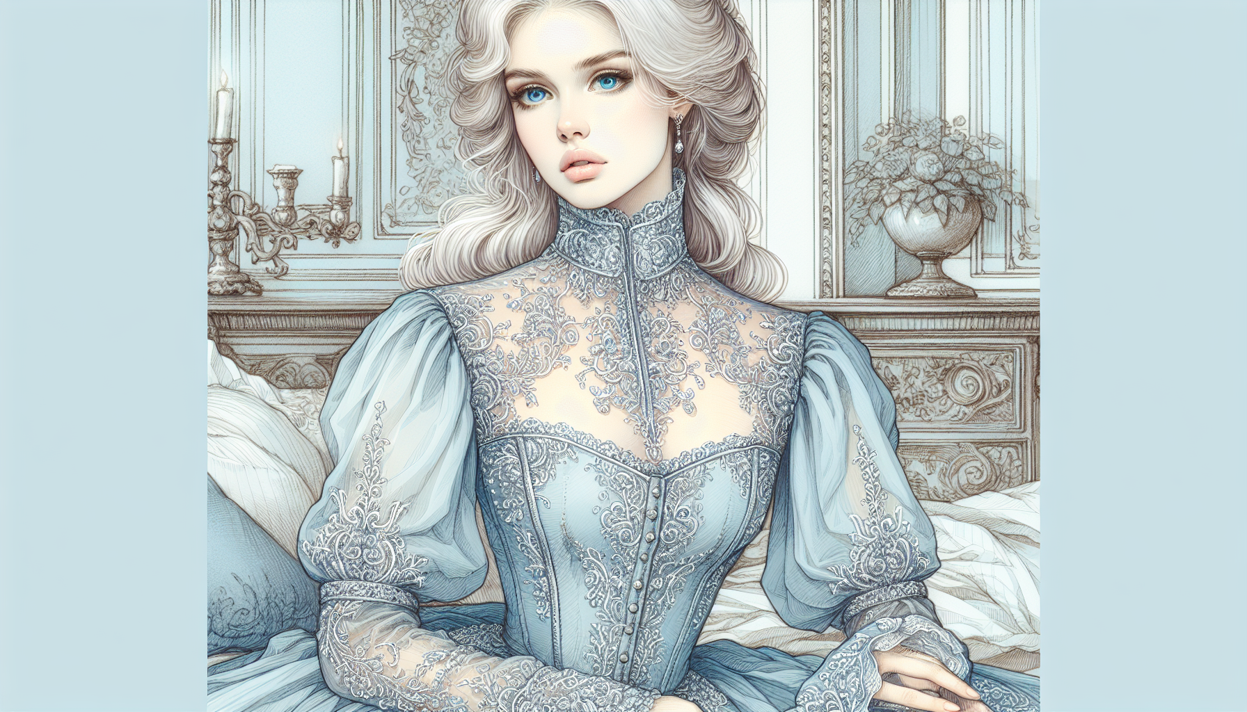 A boudoir like depiction of Elsa from 1883