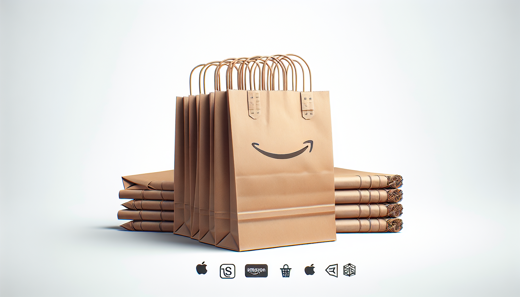 Professional Amazon-style product photography of a pack of 50 brown kraft paper bags with twisted paper handles, clearly showing the quantity.
The bags are flat folded and neatly stacked, with the twisted handles placed separately and visible, clean and well-organized composition.
Pure white background, studio lighting, realistic appearance, high detail, no text, no icons, no people, no harsh shadows.
Clear, commercial image designed to show quantity and product quality.