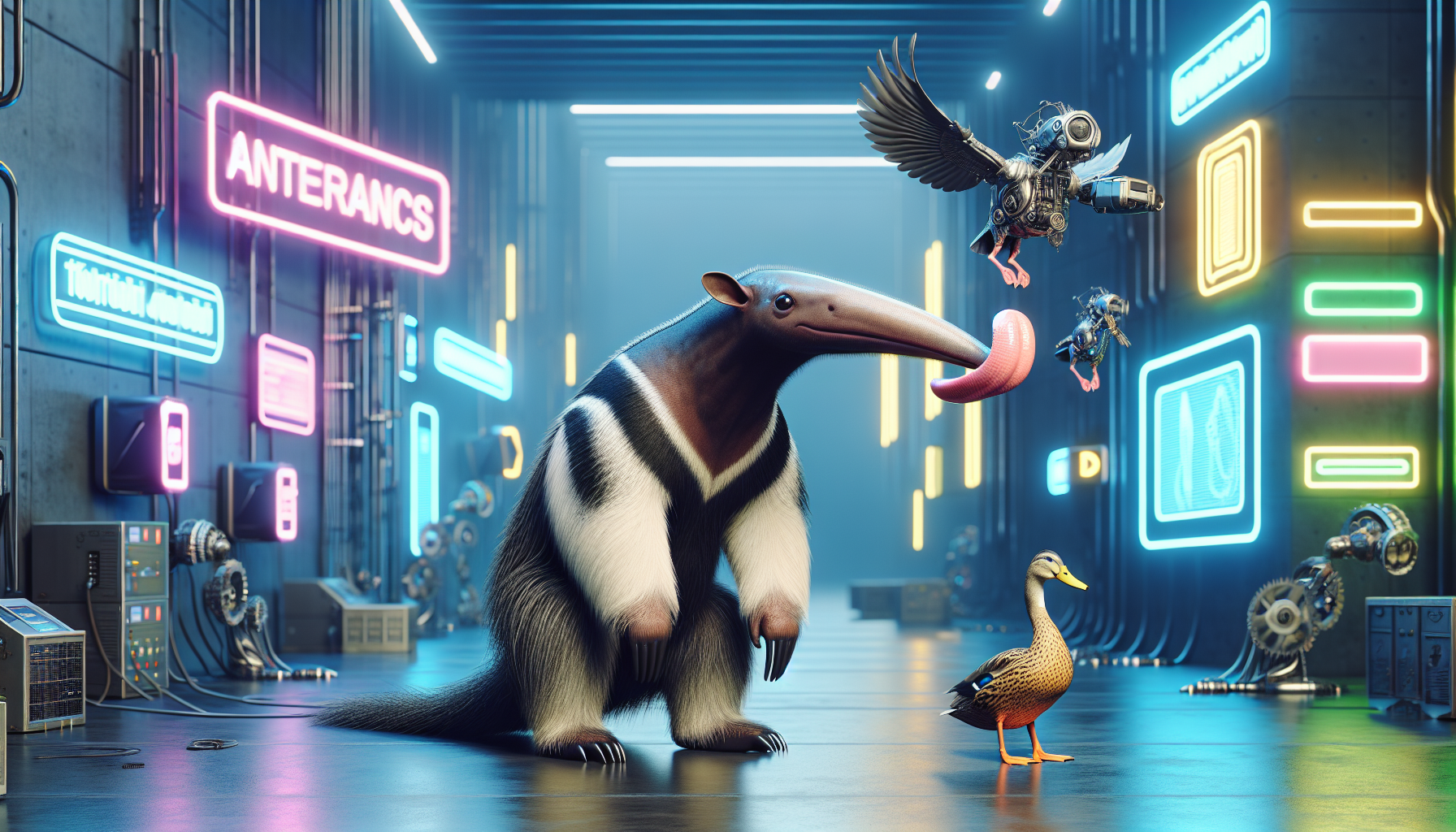 mezcla de oso hormiguero y pato
