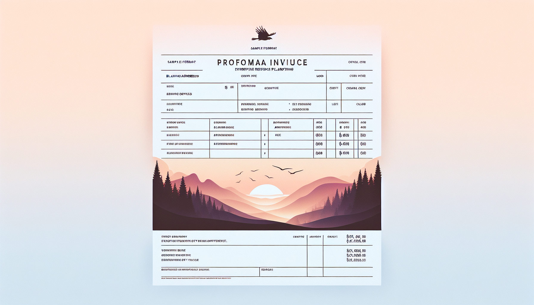 so can you give a sample proforma invoice format which is used by SAP and other ERP softwares?