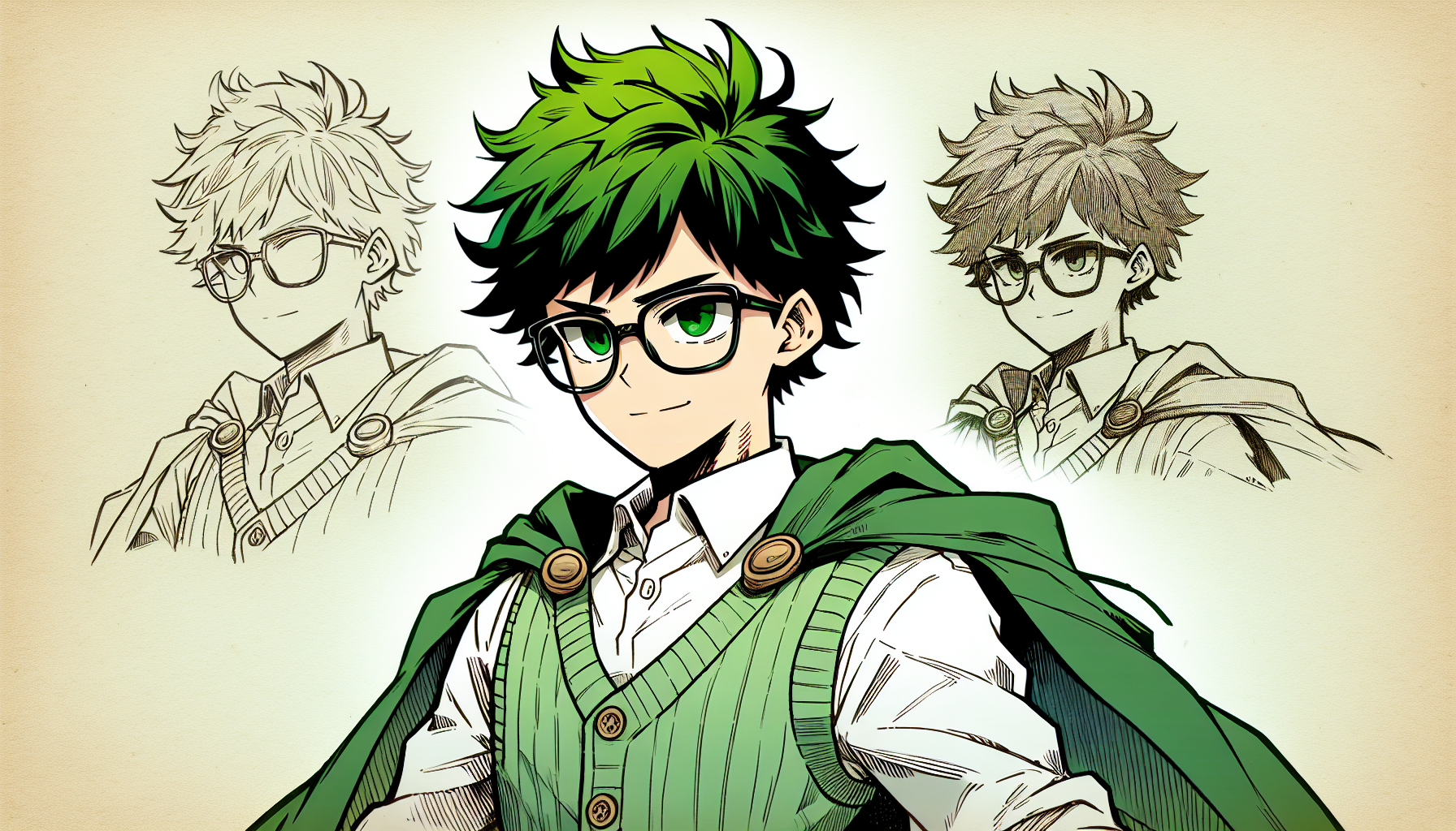 Izuku midoriya vestido como nerd 