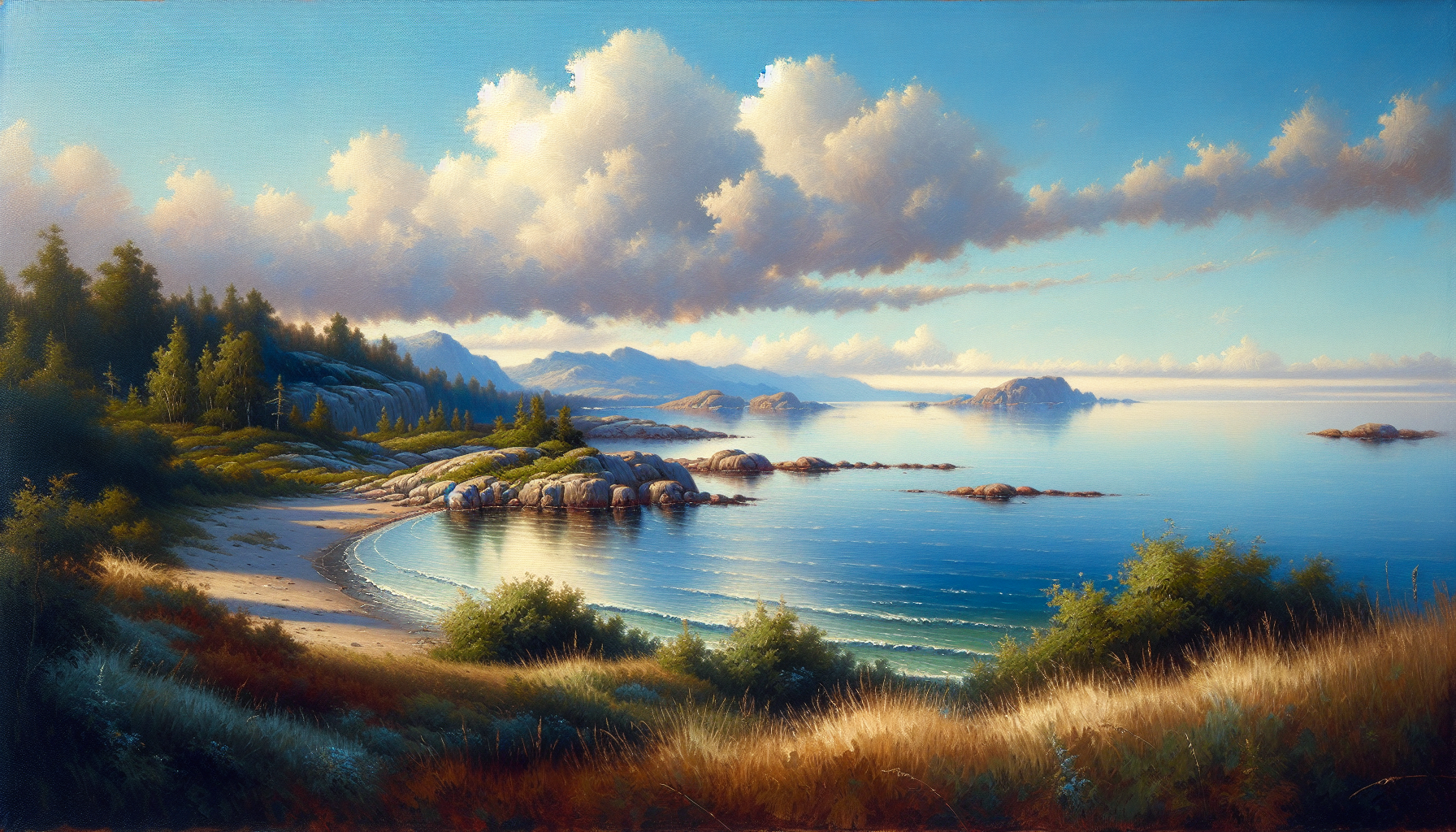 سماء زرقاء عند البحر