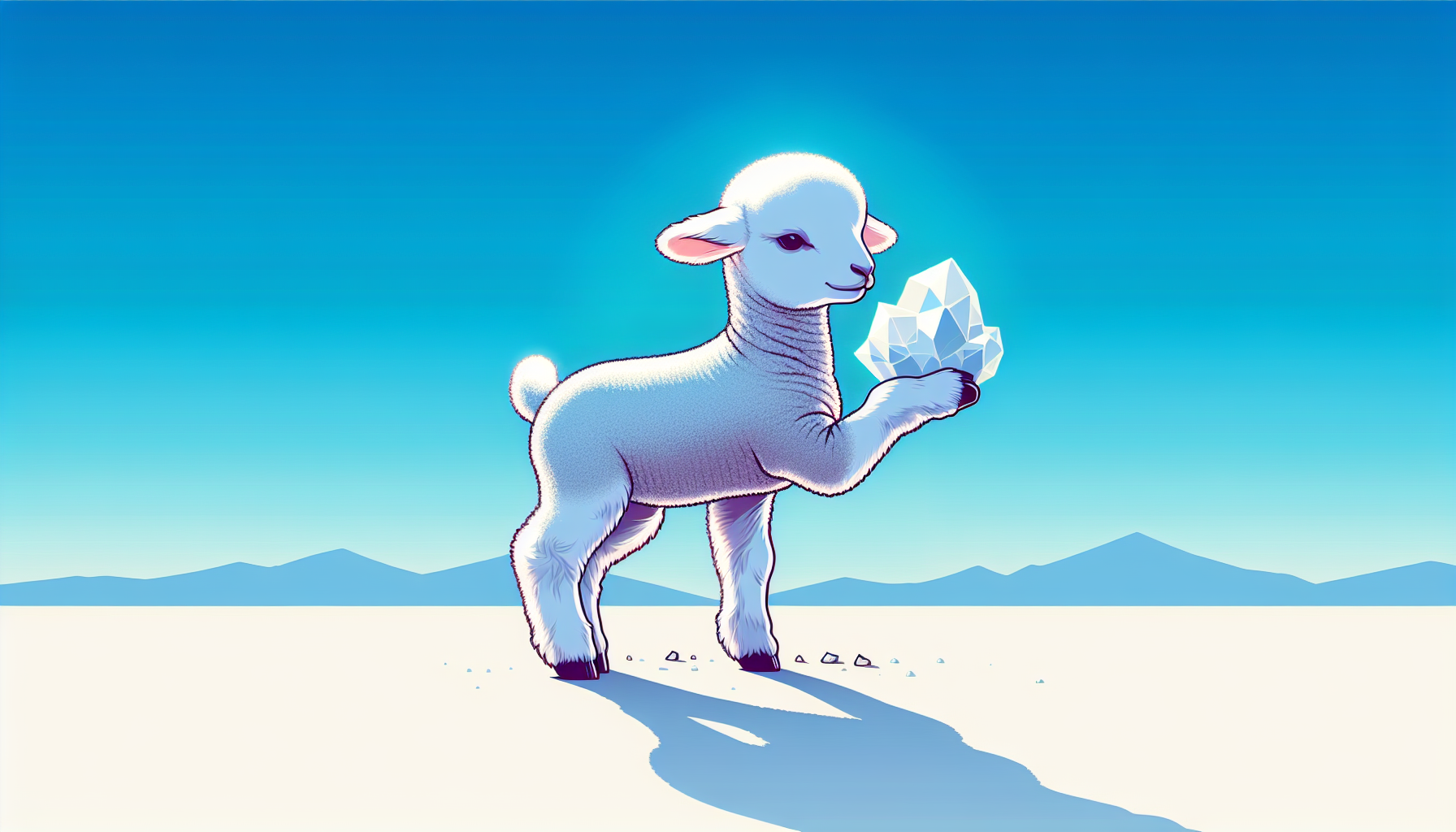 Lamb holding salt