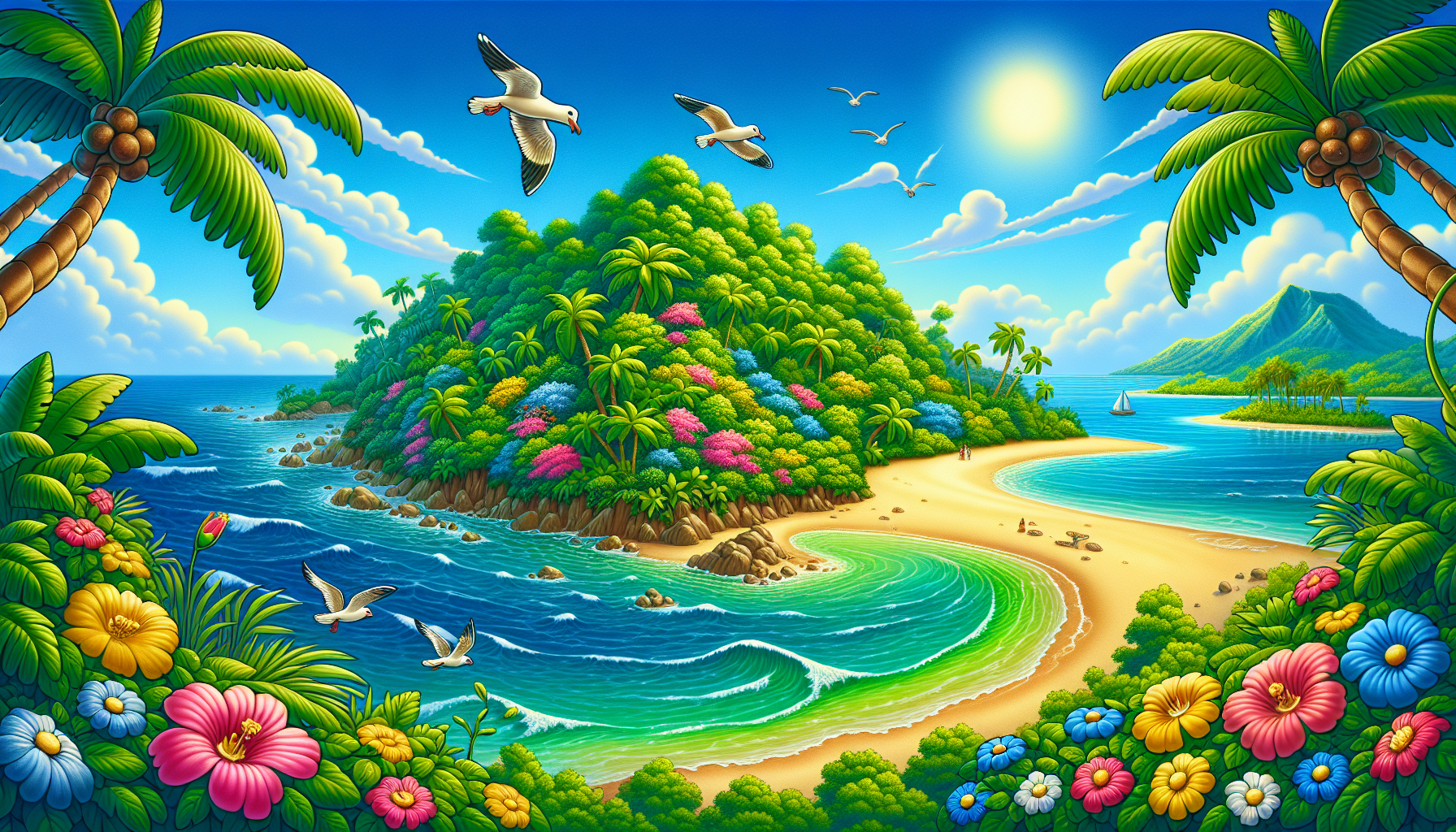 tropical island with beautiful beach