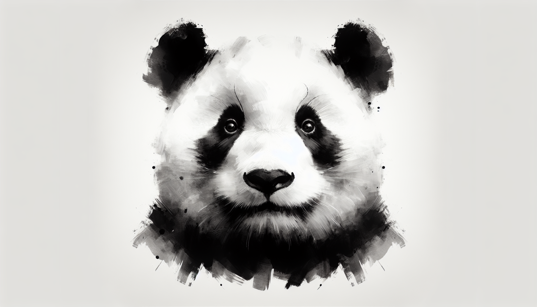 the face of a panda bear, looking at the camera.
must look like a profile picture.
stylized in old asian paintings