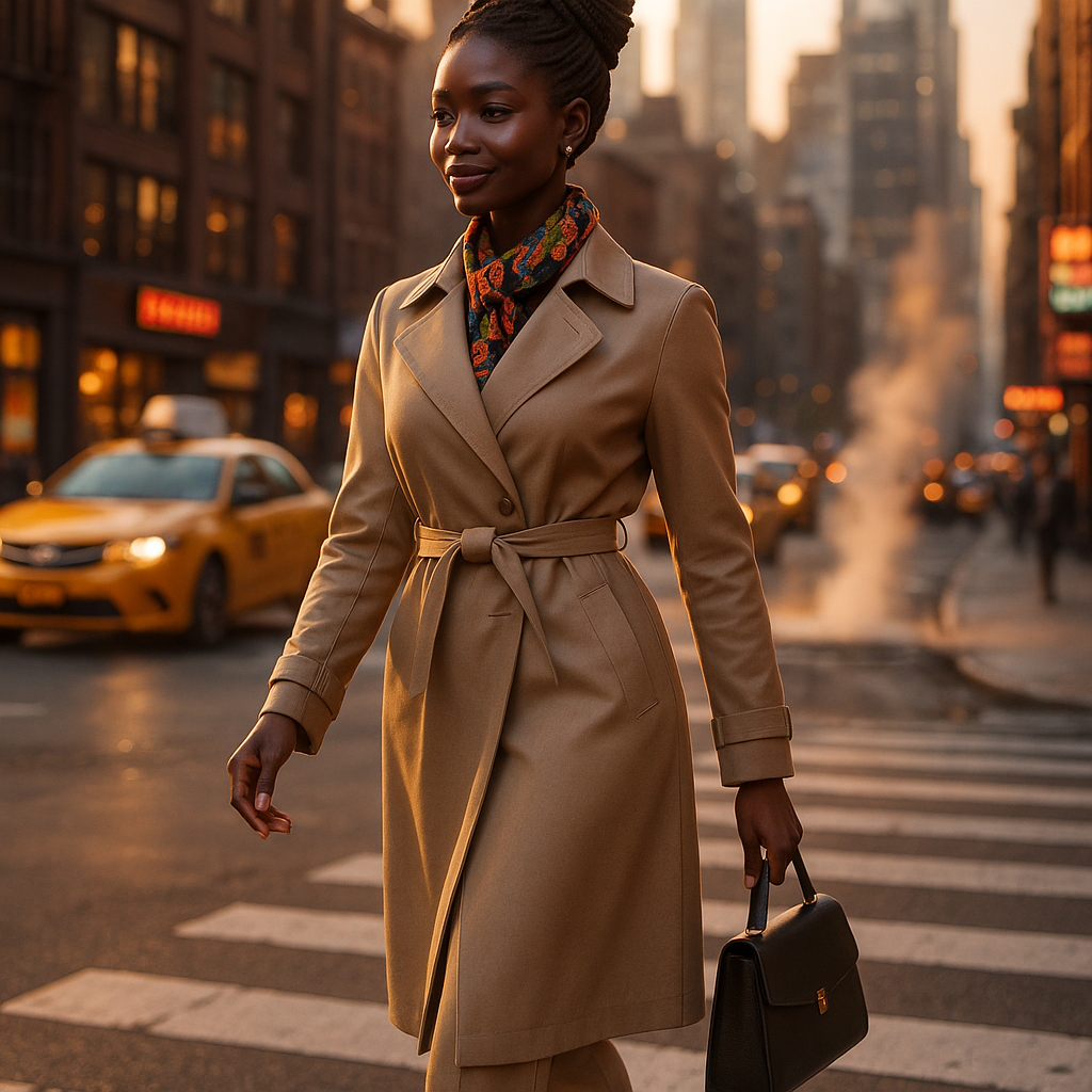 Une belle femme africaine dans la rue de New york