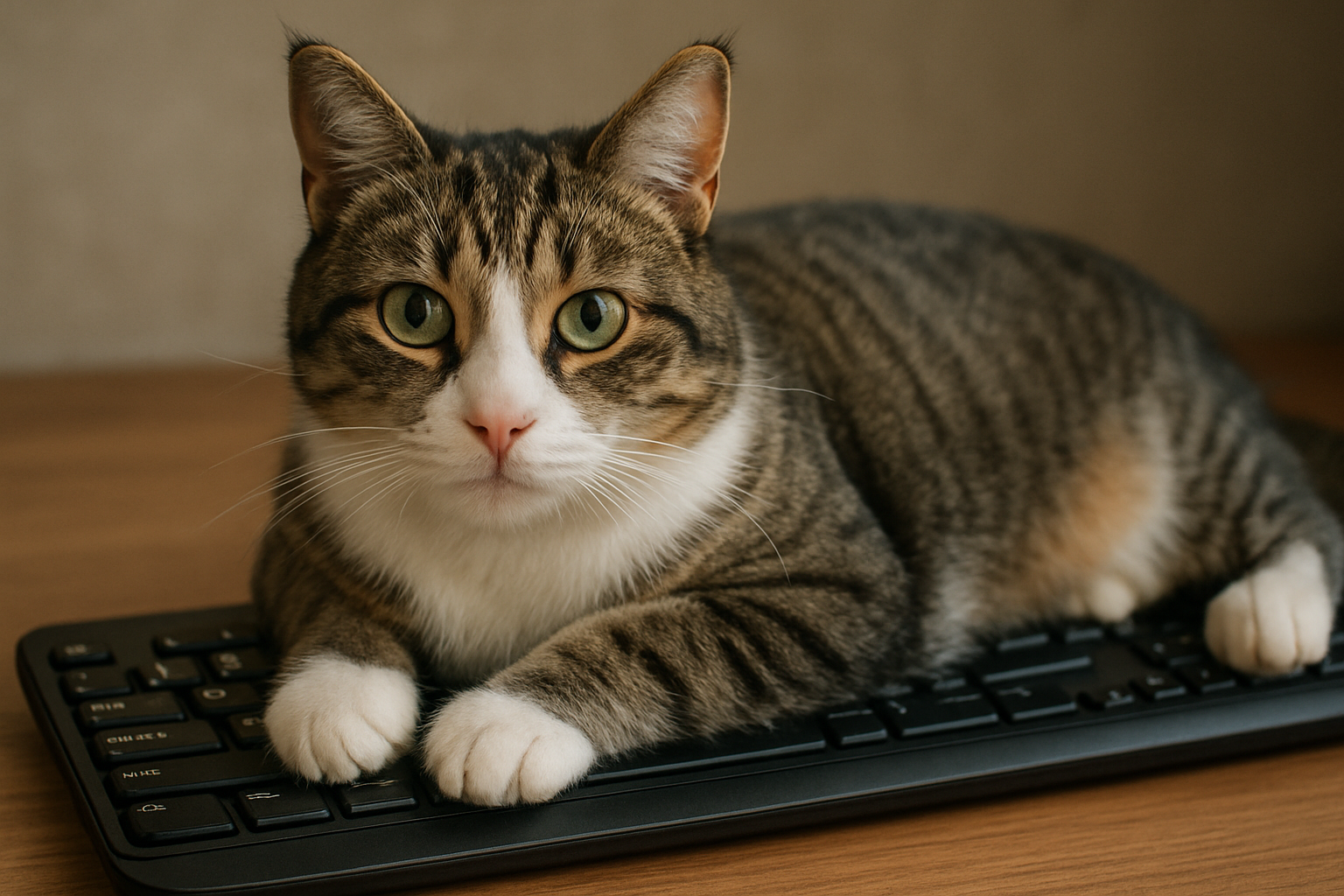 A cat laying on a keyboard 